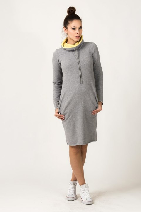 Sukienka Model Kaja 8 Light Grey/Yellow - Tessita