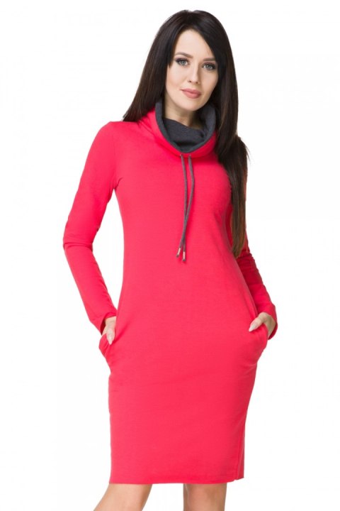 Sukienka model Kaja12 Coral/Dark Gray - Tessita