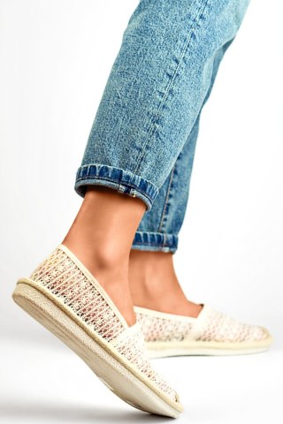 Beżowe espadryle z siateczki przewiewne espadryle damskie - 38