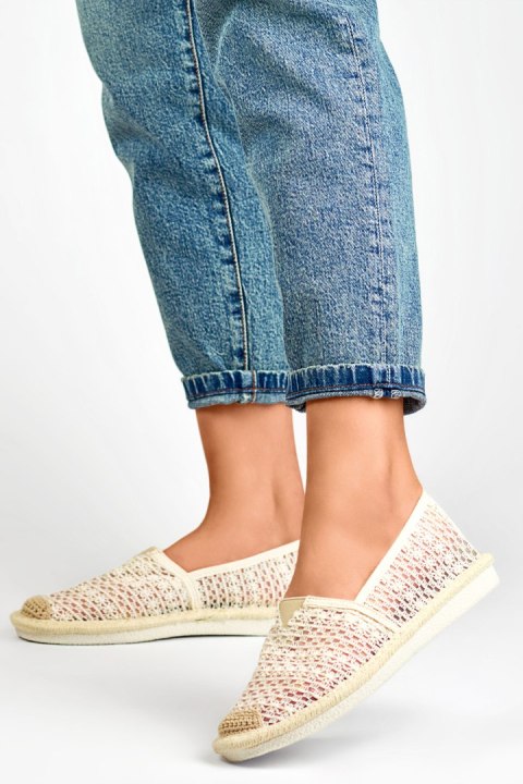 Beżowe espadryle z siateczki przewiewne espadryle damskie - 39