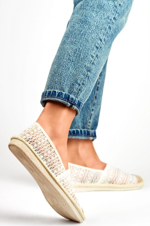 Białe espadryle z siateczki przewiewne espadryle damskie - 38