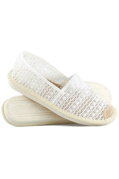 Białe espadryle z siateczki przewiewne espadryle damskie - 38