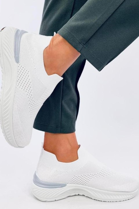 Buty sportowe skarpetkowe SUARE WHITE - Inello