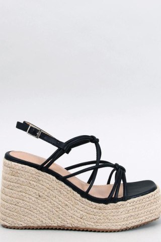 Sandałki espadryle na koturnie PASCAI BLACK - Inello