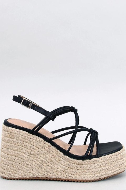 Sandałki espadryle na koturnie PASCAI BLACK - Inello