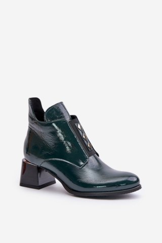 Botki Model Zazoo 60504 Dark Green Lakier - Step in style