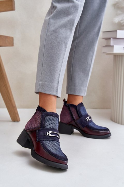 Botki Model Maciejka 06747-23 Bordo/Navy - Step in style