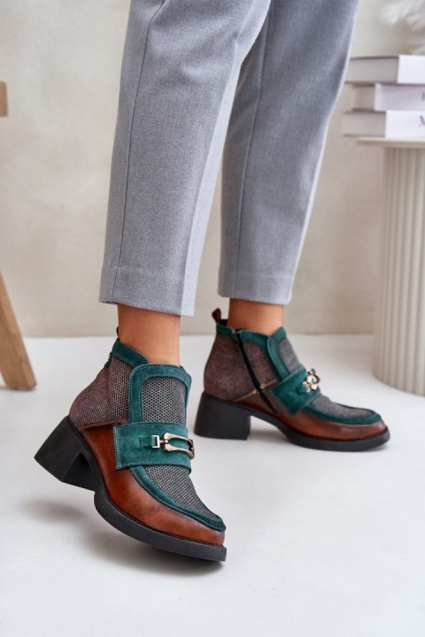 Botki Model Maciejka 06747-29 Brown/Green - Step in style