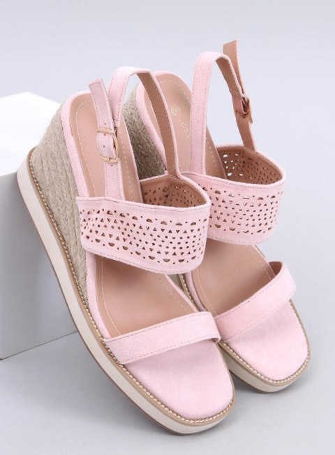 Sandałki espadryle na koturnie DEBEVE PINK