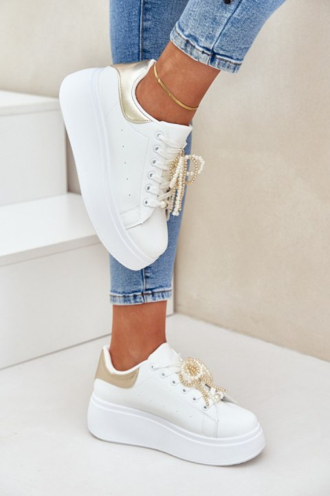 Buty Sportowe Model Lerissna 9148 White/Gold - Step in style