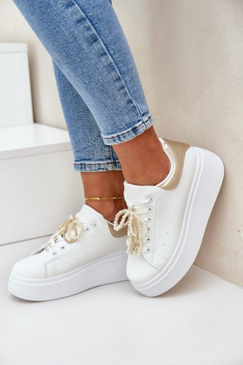 Buty Sportowe Model Lerissna 9148 White/Gold - Step in style