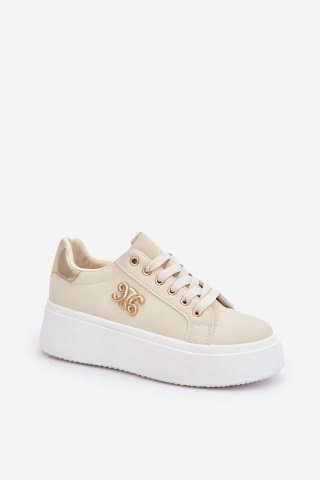 Buty Sportowe Model Temittes TH37 Beige/Gold - Step in style