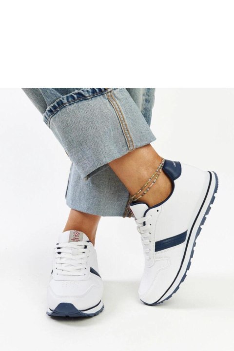 Biało-granatowe sneakersy damskie CROSS JEANS - Solea