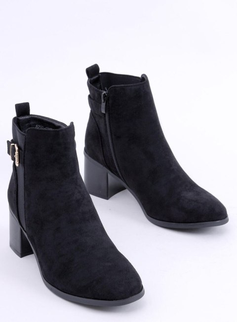 Botki na obcasie CYNDI BLACK SUEDE